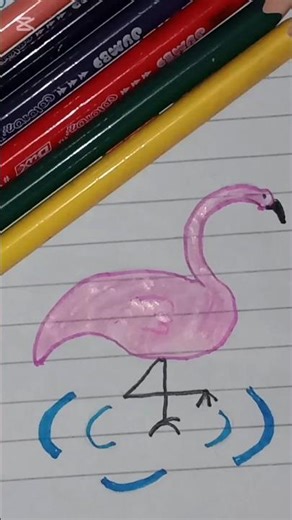 How to Draw a Flamingo 🦩 Easy & Satisfying Drawing Flamingo Drawing Magic#shorts #viral