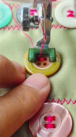 Sewing button using a janome sewing machine #sewing