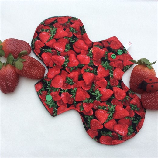 Strawberry Tart Reusable Cloth Pad, Organic Cotton Menstrual Pad - Etsy