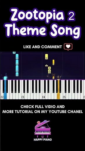 Zootopia 2 Theme Song Piano easy #piano #pianotutorial #easypiano #music #zootopia2