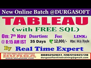 TABLEAU Online Training @ DURGASOFT