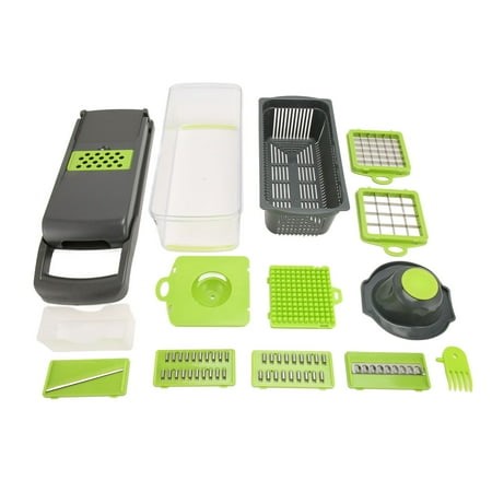 Vegetable Chopper Green Big Grid with Slicing Grinding Strip Cutter Shredder Vegetable Dicer for Cooking - Walmart.ca