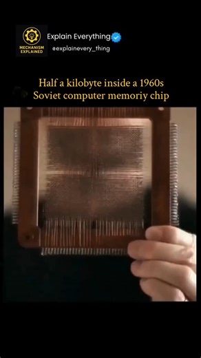 explaineverything | A 1960s Soviet computer memory chip storing just 0.5 kilobytes was considered cutting-edge at the time. It used ferrite core memory—tiny... | Instagram