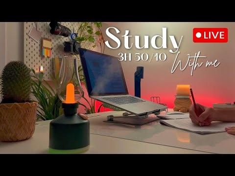 24/7 Study With Me Live | Quran Recitation & Rain 🌧️ | Pomodoro 50/10 | No Music, Deep Focus