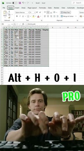 Quickly adjust column and row spacing in Excel. #wormchicken #excel