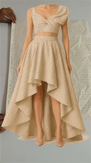 Beautiful High Low Skirt Design Cutting and Stitching ideas Easy Tricks #diyfashion #outfitstyling