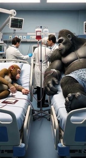 King Kong Saved Injured Monkey | Emotional Hospital Story #shorts #ai