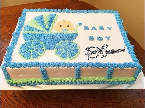 How to make Baby Shower Cake For Boy | Como decorar pastel de Baby Shower para niño