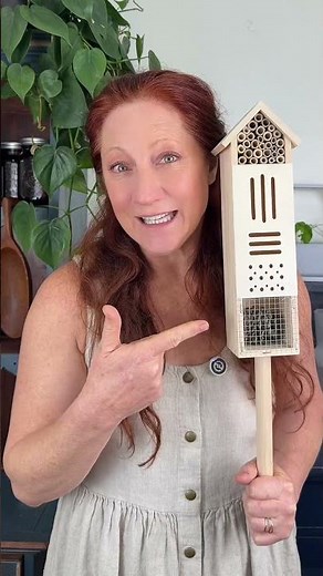 Pollination Castle 24-Inch Wooden Insect House – large outdoor bee hotel and bug house for native