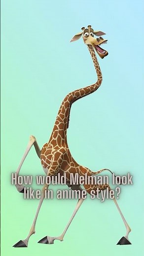 Melman from Madagascar in anime Style #ai #madagascar #dreamworks #midjourney #anime