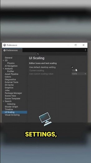 ¿Editor de Unity demasiado pequeño? Ajusta el UI Scaling en 10s 👇