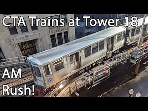 CTA Trains at the Famous Tower 18 Interlocking