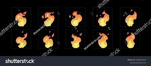 Fire Animation Camp Fire Sprites Animation Stock Vector (Royalty Free) 2182011457 | Shutterstock