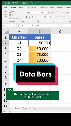 Data bars can help by showing quick visualizations. #excel #exceltip #corporate #workhelp