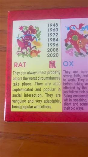 Chinese horoscope scroll calendar