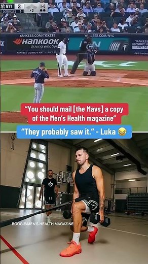 Luka in the Yankees' broadcast booth 😅 (via yesnetwork, mlb, menshealthmag/IG)