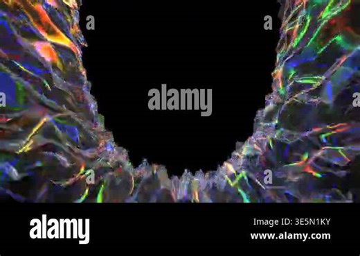 Abstract crystal formations displaying rainbow reflections against a dark background Stock Video Footage - Alamy