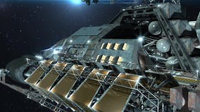 3D Futuristic, Highly Detailed Interstellar Spaceship Stock Footage - Video of propulsion, interplanetary: 97197490