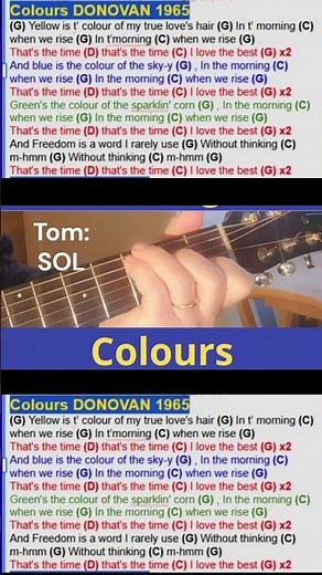 Colours Donovan Em Sol Muito Fácil Tocar na Guitarra 3 acordes