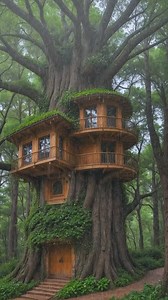 Escape into nature's embrace 🌿🏡✨ Discover the magic of our one-of-a-kind treehouse, where dreams take flight among the treetops! #TreehouseDreams #NatureRetreat #UniqueGetaway #treetophouse #woodenhouse #forest #nature #treehouse | Aluminium Glass Design