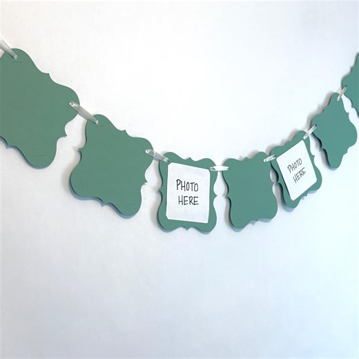 Sage Photo Banner: 4x4 Frames, Bridal Shower Decor , Baby Shower, Engagement - Etsy