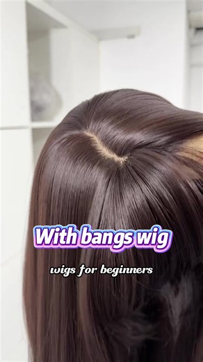 Ultra-realistic, ultra-natural scalp top.that-lookiplooks indistinguishable from real hair!🎆🎁💃🏼#gluelesswigngswig #realisticscalp #straighthair #bangswig #longlayeredhair