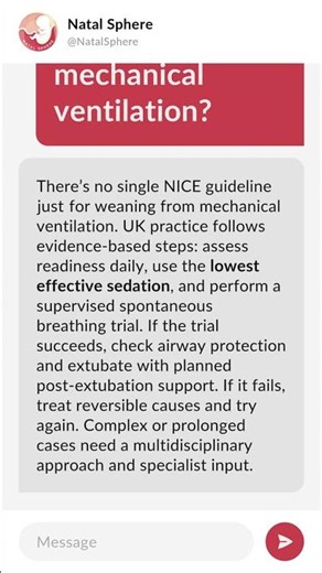 What are the NICE guidelines for weaning from mechanical ventilation?