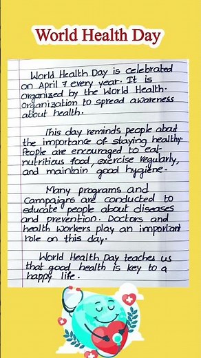 World Health Day Essay in English |World Health Day Speech| Health Day Importance | World Health Day