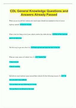 CDL General Knowledge Questions and Answers Already Passed747