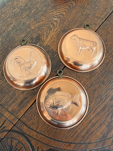 Vintage Copper Kitchen Molds – Rooster, Cow, Fish Farmhouse Wall Decor - Etsy
