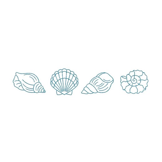 Sea Shells Nautical Ocean Machine Embroidery Design, Instant Download - Etsy
