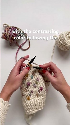 Beginner colorwork - Migrations Beanie pattern #easyknit #knitting #colorwork #fairisleknitting