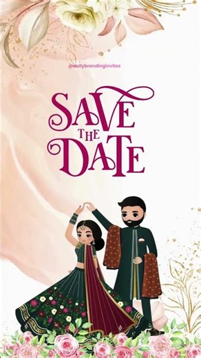 Save The Date Wedding Invitation Video | Digital Wedding Invite | Share on WhatsApp & Social Media