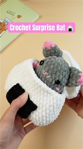 Crochet Surprise Bat Omusubi 🦇🍙 | You Won’t Believe What’s Inside! 😱✨