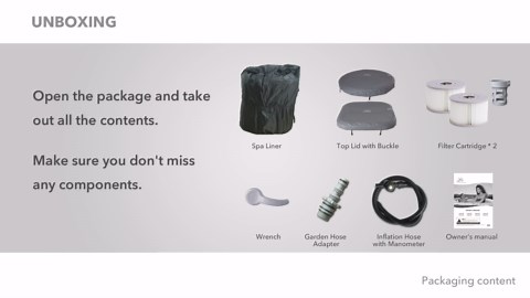 Mspa-USA 6 Person Inflatable Squared Hot Tub with Air Jets Massage System