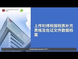 上传利得税报税表补充表格及佐证文件数据档案