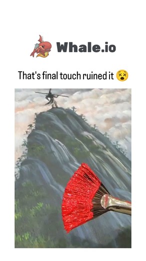 TrendTok Hub on Instagram: "The video captures a time-lapse of an artist crafting a serene, traditional Chinese-style misty mountain landscape at sunset, but the final red brushstrokes accidentally depict a helicopter on the peak, injecting modern absurdity into the ancient motif. Posted by @bangetsih__ , who curates viral internet curiosities, the clip amassed 93,000 views and 34 replies in under a day, with Indonesian commenters overwhelmingly praising the underlying painting's skill and beaut