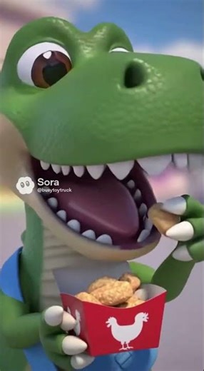 A Dinosaur Just Made Chicken Nuggets From a Vending Machine 😂🦖 #shorts #chickennuggets #food #dino