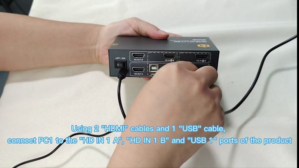 HDMI KVM Switch Dual Monitor 2 Port,KVM Switch 2 Monitors 2 Computers 4K@60Hz,4 USB 2.0,Dual Monitor KVM Switch with HDMI2.0,HDCP2.2, KVM Switch with 4 HDMI and 2 USB Cables,Button Switch