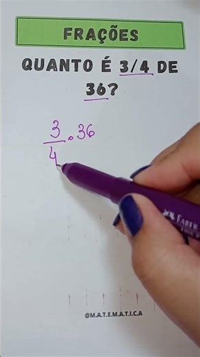 📚👩🏻‍🏫📐 What is 3/4 of 36? #mathtips #math #matholympiad #enem