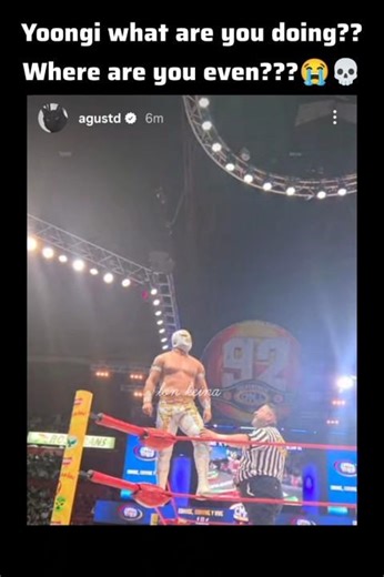 Yoongi went to watch wrestling 😭💀 #bts #kpop #btsarmy #suga #new #instagram #btsmember #wrestling