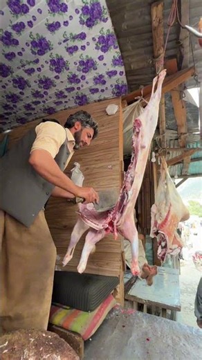 Goat Cutting at the Beautiful Riverside of Kalam | Fresh Mutton in Nature 🐐🏔️
