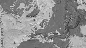 Sweden area presented against the global bilevel map in the Patterson Cylindrical projection with animated oblique transformation