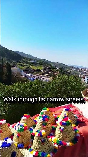 Vibrant blue streets and mountain views in Chefchaouen