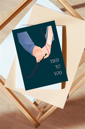 Tied to You Valentine, Red String of Fate, Printable Digital Love Anniversary Card - Etsy Canada