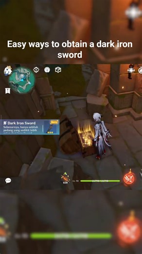 Easy ways to obtain a dark iron sword #genshinimpact #shorts #chenyuvale #fyp