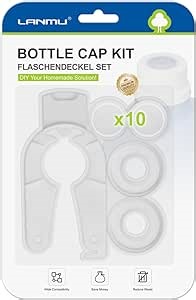 LANMU Replacement Bottle Cap Kit Compatible with Swiffer WetJet Cleaning Solution Bottles (2 Pack+10Pcs Silicone Gasket)