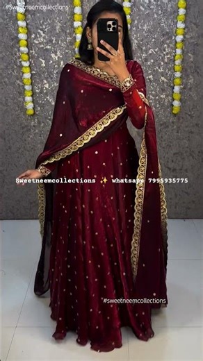 SKG1491005P Bakrid special Rich sequence embroidery Gown + Duppata #spacesilk #sweetneemcollections