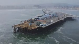 Santa Cruz Wharf partially collapses during stormy waves in California