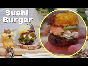 【Miniature Cooking】So Yummy Sushi Burger recipe | ASMR | 4K